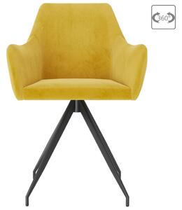 Jídelní židle Hastings - 4 ks - samet | žlutá