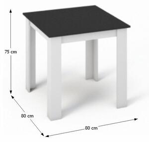 Jídelní stůl, bílá / černá, 80x80, KRAZ 0000149890 Tempo Kondela