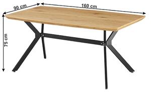Jídelní stůl, dub / černá, MEDITER 160x90cm