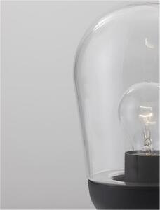 NOVA LUCE venkovní sloupkové svítidlo OMIKA tmavě šedý hliník a čiré sklo E27 1x12W 220-240V bez žárovky IP54 9060195