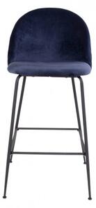 House Nordic Barová židle LAUSANNE velvet modrá, nohy černé 1001263