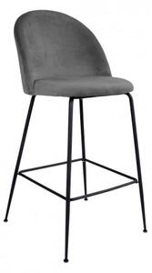 House Nordic Barová židle LAUSANNE velvet šedá, nohy černé 1001265