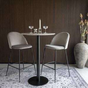 House Nordic Barová židle LAUSANNE velvet šedá, nohy černé 1001265