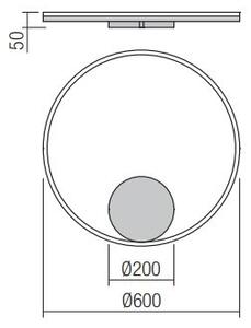 Redo 01-1703-TRIAC Orbit direct, nástěnné/stropní kruhové svítidlo, 42W LED 3000K, stmívatelné TRIAC, bronz, prům. 60cm
