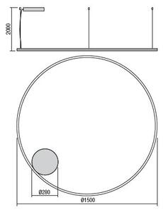 Redo 01-1952-DALI Orbit direct, závěsné kruhové svítidlo, 110W LED 3000K DALI, černá, prům. 150cm