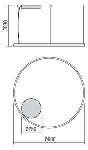 Redo 01-1914-TRIAC Orbit direct, závěsné kruhové svítidlo, 55W LED 4000K stmívatelné TRIAC, bílá, prům. 80cm