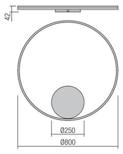 Redo 01-1960-TRIAC Orbit indirect, nástěnné/stropní kruhové svítidlo, 55W LED 4000K stmívatelné TRIAC, černá, prům. 80cm