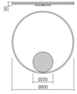 Redo 01-1946-TRIAC Orbit direct, nástěnné/stropní kruhové svítidlo, 55W LED 3000K stmívatelné TRIAC, černá, prům. 80cm
