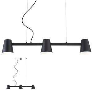 REDO Group 01-1555 Mingo, černá závěsná lampa v severském stylu, 3x42W E27, délka 100cm