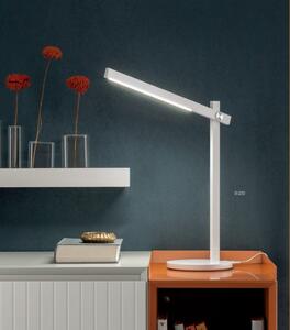 REDO Group 01-2212 Omeo, bílá lampa na pracovní stůl, 7,5W LED 3000/4500/6500K, tříkrokové stmívání, 43+40cm
