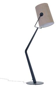 Diesel Fork floor, podlahová lampa z antracitového kovu a šedé tkaniny, 2x25W E14, výška 170,4cm