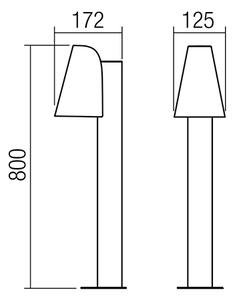 Redo 9532 Alvar, rezavohnědé venkovní ​​sloupkové svítidlo, 1xGU10 max 35W, výška 80cm, IP44