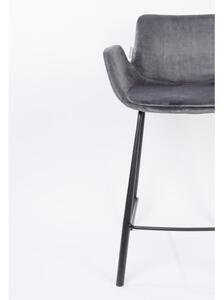 Zuiver Barová židle BRIT ZUIVER, tmavě šedá sametová 1501719