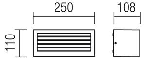 Redo 9898 Brick, antracitové venkovní nástěnné svítidlo s mřížkou 1xE27 23W, šířka 25cm, IP54