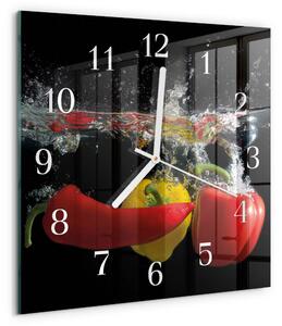 Skleněné hodiny Pepř zskb-30x30-00059234