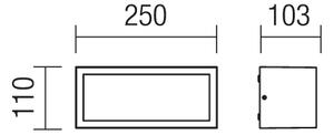 Redo 9896 Brick, antracitové venkovní nástěnné svítidlo 1xE27 23W, šířka 25cm, IP54