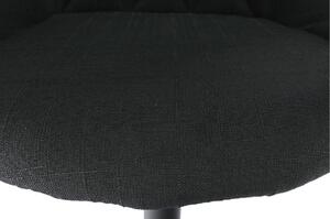 Otočná barová židle čalouněná černá látka podnož kovová černá TK3182