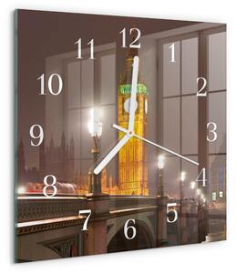 Skleněné hodiny Big Ben zskb-30x30-00080917