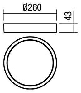 Redo 90155 Ponza, stropní venkovní svítidlo LED 16W 3000K, antracit, průměr 26cm, IP65