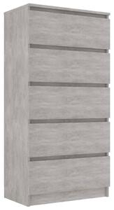 Příborník Fookne se zásuvkami - dřevotříska - 60x35x121 cm | betonově šedý