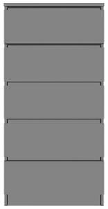 Příborník Fookne se zásuvkami - dřevotříska - 60x35x121 cm | černý lesklý