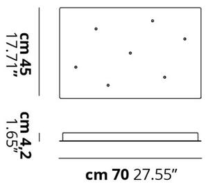 Lodes R05L07 2000 černá čtvercová rozeta pro max 7 závěsů, 70x45cm
