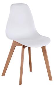 Jídelní židle, bílá/buk, AYNA