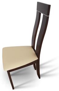 TEMPO Dřevěná židle, ořech / ekokůže béžová, DESI
