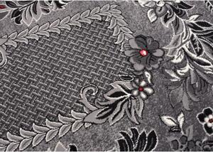 Kusový koberec PP Květiny šedý atyp 120x250cm