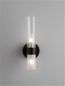 Nova Luce Nástěnné svítidlo CENTURY matná černá a čiré a matné sklo 2xG9