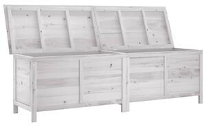 Zahradní úložný box bílý 198,5x50x56,5 cm masivní jedlové dřevo