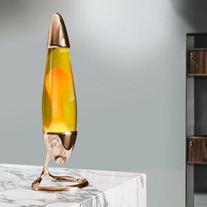 Mathmos Neo Copper, originální lávová lampa, 1x20W, měděná se žlutou tekutinou a oranžovou lávou, výška 42cm