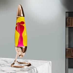 Mathmos Neo Copper, originální lávová lampa, 1x20W, měděná se žlutou tekutinou a růžovou lávou, výška 42cm