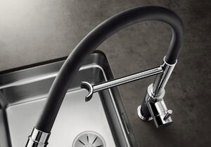 Kuchyňská vodovodní baterie Blanco CATRIS-S Flexo chrom lesk s černou sprchovou hadicí HD 525791
