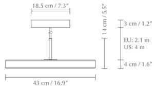 Umage 2422+4173 Asteria medium, závěsné svítidlo růžová/černá, LED 16W, 3000K průměr 43cm