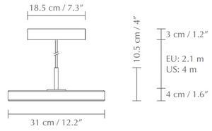Umage 2432+4175 Asteria mini, závěsné svítidlo růžová/černá, LED 14W, 3000K průměr 31cm