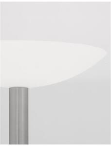 Nova Luce Stojací lampa ROCCO nikl satén kov a akryl matné bílé sklo LED 30W 3000K stmívatelné