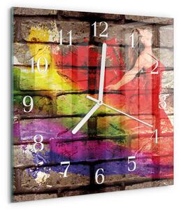 Skleněné hodiny Cihlový zskb-30x30-00084465