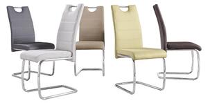 Jídelní židle, béžová látka, světlé šití / chrom, ABIRA NEW, chrom, barva: béžová