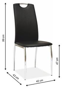 Jídelní židle, ekokůže černá / chrom, ERVINA, ekokůže, barva: černá