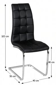 Jídelní židle, ekokůže černá / chrom, DULCIA
