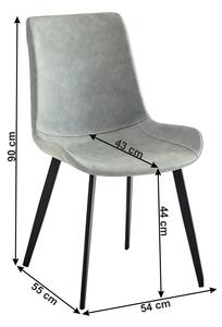 Jídelní židle, šedá, NIRO, kov, barva: černá