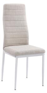 Židle, béžová látka / bílý kov, COLETA NOVA, látka, barva: béžová