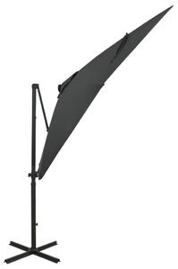 Konzolový slunečník Bllas s tyčí a LED světly - 250 cm | antracitový