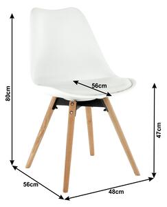 Bílá židle SEMER NEW s bukovými nohami