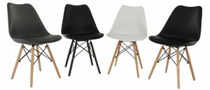 Židle, bílá/buk, Kemal NEW, ekokůže, barva: Bíla