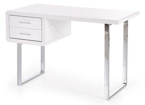 Halmar Bílý psací stůl s 2 zásuvkami B30