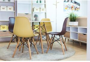 Židle, capuccino-vanilka / buk, CINKLA 3 NEW, plast, barva: béžová