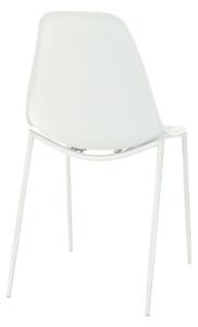 Jídelní židle LITIA plast a kov bílý, VÝPRODEJ poslední 1 kus