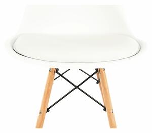 Židle, bílá/buk, Kemal NEW, ekokůže, barva: Bíla